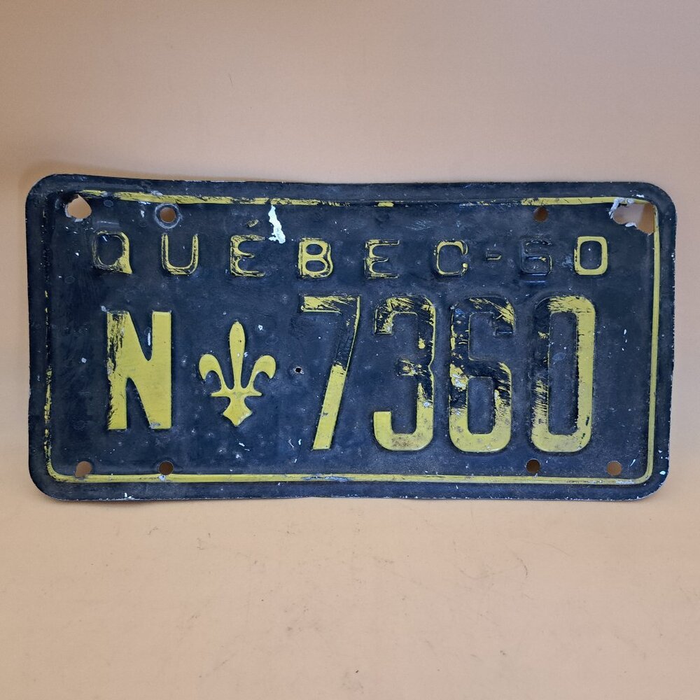 1960 Quebec Licence Plate